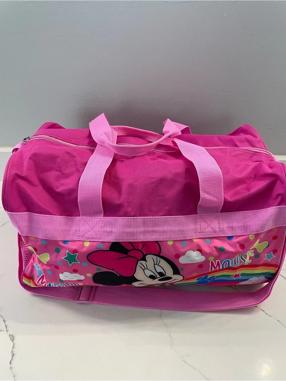Disney Pink Minnie Mouse Rainbow Kids Travel Duffel